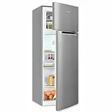 Exquisit Kühl-Gefrierkombination, 143 cm Höhe, Kühlschrank mit Gefrierfach, 4-Sterne-Gefrieren, 206 Liter, KGC5270-45-040E inoxlook