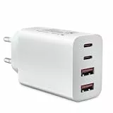 USB C Ladegerät, 4 Ports Mehrfach Ladegerät mit USB-C und USB-A, 40W Schnellladegerät PD 3.0 Power Adapter USB Netzteil für iPhone 16 15 14 Pro Max 13 12 11 SE 2020 XS XR 8 7, Samsung