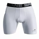 Rane Sports Herren Funktion Kompression Shorts, Schnelltrocknendes Baselayer Unterhose Tights Kurz, Atmungsaktive Laufhose mit Seitentaschen Tights Weiss L
