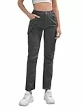 BondiTrekk Cargo Hose Damen mit 9 Taschen - Hochtaillierte Wasserabweisende Outdoor-Hose für Wandern, Sport & Alltag