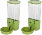 KERBL Wasserspender 850 ml – transparent Grün (aus langlebigem Kunststoff, für Kaninchen und Kleintiere) 81845 (Packung mit 2)