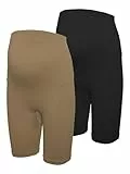 MAMA.LICIOUS Damen VMMISA HW Seamless Biker NOOS 2P Shorts, Tigers Eye/Pack:Black, S/M