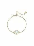 SINGULARU - Smiley Sky Enamel Armband. Messing mit 18 Kt Vergoldeter Beschichtung und Emaille. Schmuck für Damen.