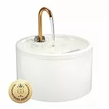 Keimi Katzenbrunnen Keramik, 2.1L Trinkbrunnen für Katze, Leiser Wasserspender für Haustiere, Katzenbrunnen für mehrere Haustiere, Filter für sauberes Wasser, Hygienisch und leicht zu reinigen, Weiße