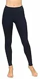 Bellivalini Damen Lange Leggings aus Baumwolle BLV50-155 (Dunkelblau, XL)