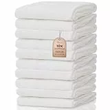 NatureMark® 10er Pack Mulltücher | Mullwindeln | Stoffwindeln 100% Baumwolle | Premium QUALITÄT Farbe: Weiß ca. 70x70 cm