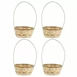 Cabilock Geflochtener Bambus Korb Mit Henkel 17X17X11 Zoll Leichter Blumenkorb Für Hochzeit Blumenmädchen Deko Picknick Und Haushalt