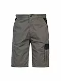DINOZAVR Fortum Kurze Hosen Herren - Kurze Arbeitshose Herren mit Cargotasche, Werkzeugtasche, 2 Fronttaschen, 2 Gesäßtaschen mit Patte und Klettverschluss, Arbeitshosen Männer Kurz Grau 52