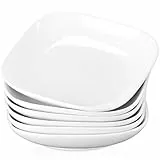 LOVECASA Tafelservice porzellan, 6er Suppenteller Set, Tiefteller Set, Pastateller, Nudelschalen, Suppenschalen, Salatschale Geschirr 630 ml, 19,5 x 19,5 x H 3,7 cm
