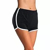 4How Damen Kurze Radlerhose Tanzshorts Sports Ballett Yoga Shorts Laufshorts Fitness Yoga Pants aus Baumwolle Schwarz Dolphin L
