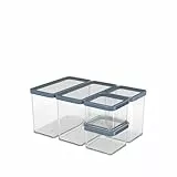 Rotho Loft Set Vorratsdosen 5 tlg. LOFT, Kunststoff (PP) BPA-frei, transparent, (32.3 x 22.3 x 16.6 cm), AROMADICHTER VERSCHLUSS