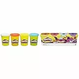 Play-Doh Hasbro B6508EL2-4er Pack Grundfarben Knete, für fantasievolles und kreatives Spielen & 4erPack Sweet, tolle Farben für Kinder ab 2 Jahren, 112gDosen (pink, hellblau, Hellorange, lila)