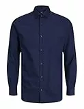 JACK & JONES Herren Freizeit Hemd JPRBLAPARKER Slim Fit Schwarz Blau XS-XXL, Größe:S, Farbe:Perfect Navy Slim FIT 12227385