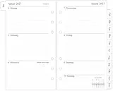 newestor 2027 Wochenplaner Einlage Personal A6, 1 Woche auf 2 Seiten mit Tabs, 9,5x17,1cm