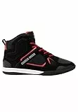 Gorilla Wear Bodybuilding Schuhe Troy High Tops - Schwarz/Rot - Sport Freizeit Alltag Training Workout Schnürsenkel mit Logo Bequem Extra Starker Halt für Herren, 47