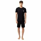 Fila Pyjama für Herren, kurz, 100% Baumwolle, Nachtwäsche, Herren, Schwarz, Größe L