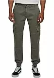 Urban Classics Herren Washed Cargo Twill Jogging Pants Hose, Grau (Grey 111), 36