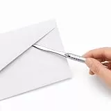 QWORK® 2 Stück Metall Brieföffner - 16cm - Mühelos Post und Pakete Öffnen, Silber und Schwarz