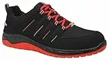 ELTEN Sicherheitsschuhe Maddox Black-red Low ESD S3S, Damen und Herren, Textil, Stahlkappe, leicht, sportlich 43, Schwarz|Rot
