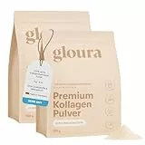 Gloura Kollagen Pulver Premium, 100 % reines Collagen Hydrolysat, 500g, Collagen type 1 & 3, hohe Löslichkeit, ohne Zusätze, Ideal für Haut, Haare, Gelenke (500g (2er Pack), Geschmacksneutral)