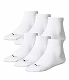 PUMA 6 Paar Unisex Quarter Socken Sneaker Gr. 35-49 für Damen Herren Füßlinge, Farbe:300 - white, Socken & Strümpfe:43-46