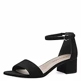 Tamaris Damen Sandalette mit Blockabsatz, schwarz, 37 EU