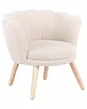 Beliani Kindersessel Polstersessel Bouclé für Kinder Holzbeine Hellbeige Halby