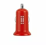 aiino - Autoladegerät 1 USB 1A-Anschlüsse, USB-Autoladegerät, USB-Universal-Autoladegerät, Kompatibel mit iPhone 11/11 Pro/X/8/7/6, iPad, Samsung S10/S9/S8/S7, Huawei, Honor - Rot