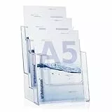 taymar Prospektständer, 3 Fächer, für Prospekte, Broschüren in A5