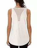 Wayleb Sport Top Damen Fitness Tanktop Sportliches Ärmelloses Yoga Sportshirt Tank Top Lauftop Fitness Running Activewear Leichte Sporttop Oberteile, Weiß S