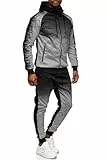 C-IN-C Herren Jogginganzug Barockmuster Sportanzug für Männer Trainingsanzug Laufanzug Gym Freizeitanzug Modell (DE/NL/SE/PL, Alphanumerisch, L, Regular, Regular, 287(Grau))