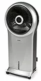DOMO DO152A Mobiler Luftkühler - 3 Funktionen (natürlich, normal, schlafen) - 5,5L Wassertank - 800m³/Std - Lautstärke 65 Db - Inklusive 2 Kühlelemente - Schwarz/Silber