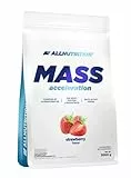 ALLNUTRITION Mass Acceleration Gainer Nahrungsergänzungsmittel - Kohlenhydrat- und Tierisches Protein Pulver für Muskelaufbau & Leistungssteigerung - Glutenfrei - 3000g - Strawberry