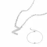 LMRJHAZM Schmuck Schmuckset 925 Frauen - 925 Anhänger mit Großbuchstaben Z Verstellbares Halskettenarmband Set, Hook Ladies Schmuckset mit Zirkon für Mädchen Frauen Schmuck