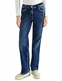 Cecil Wide Leg Jeans mit Nieten mid Blue wash 28