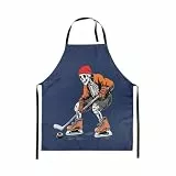 Homewish Eishockey Kochschürze 78x66 Retro-Gotik für Teen Men Schürze Blue Ball Wettbewerbsspiele Kochschürzen Zum Backen Garten Wintersport Ereignis Muster Schürzen