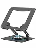 SOUNDANCE Laptopständer mit 360° drehbarer Basis, Ergonomische Computererhöhung für Schreibtisch, Einstellbare Höhe, Faltbare Laptophalterung, Stabile Unterstützung 10-15,6 Zoll Notebook, Schwarz