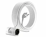 MutecPower 15 Meter Verlängerungskabel Mit 2-Fach Schuko doppel Steckdosen - abgewinkelt EU Schuko Doppel-Verlängerung IP20 Schutzkontakt-stecker und kupplungen - bis 250V 50Hz 16A - 15m weiß