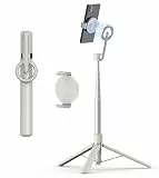 TONEOF 173cm Magnetisches Selfie Stick Stativ, Stark Magnetischer Aluminium Halter für Magsafe,360° Drehbar,Einziehbares Stative mit Magnetische Handyhalterung&Ring&Fernbedienung,Tragbares Handystativ
