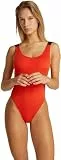 Calvin Klein Damen Badeanzug Scoop Back One Piece mit Logoträgern, Rot (Flaming Chili), XS