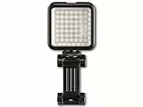 Hama LED Lampe als Videolicht, Fotolicht, Kameralicht (dimmbarer LED Strahler 6000 K, kompakte, tragbare Fotolampe mit Handyhalterung, Blitzschuh z.B. für Mikro, 1/4 Zoll Gewinde für Kamera-Stativ)