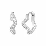 NOELANI Creolen 925 Sterling Silber Damen Ohrschmuck, mit Zirkonia synth., 1,5 cm, Gold, Kommt in Schmuck Geschenk Box, 2037870