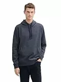 TOM TAILOR Herren Hoodie Sweatshirt mit Logo-Strickerei, 19024 - Sky Captain Blue White Melange, M