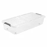 keeeper Unterbettbox mit Deckel, 77 x 38 x 16 cm, 33 L, Aufbewahrungsbox, Transparent