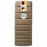 4rain Slim Regentonne Wandtank 500 Liter Taupe - schlanker Wasserbehälter für die Hauswand - platzsparend für Ihre Gartenbewässerung - robust mit Auslaufhahn und Deckelöffnung zur Wasserentnahme