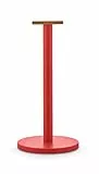 Alessi BG05 R Küchenrollenhalter aus Stahl, epoxidharzlackiert, rot. Knopf aus Bambusholz, 3