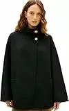 Tommy Hilfiger Damen Mantel Wool Funnel Coat mit Trichterkragen, Schwarz (Black), M-L