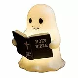 Niedliche Geister-Leselampe, Halloween-3D-LED-Nachtlicht für Heimdekoration, ideal für Schlafzimmer, Arbeitszimmer oder Büro, Geschenke für Buchliebhaber und Party-Mittelstück (Buchlampe-G)