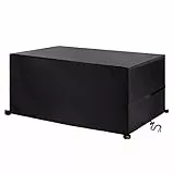 YoungBee Abdeckung für Gartenmöbel, wasserdichte Schutzhülle Anti-UV Abdeckplane für Gartentische Terrassenmöbel, Regenschutz und Staubfest, Schwerlast 420D -Oxford Gewebe 213 * 132 * 74cm