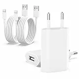 [MFi Certified] 2er-Pack USB iPhone Ladegerät und Ladekabel, ZNBTCY 2M Ladekabel mit USB Netzteil, Ladeadapter schnelles Aufladen für iPhone 14/13/12 pro/11/XS Max/XR/X/8-Weiß